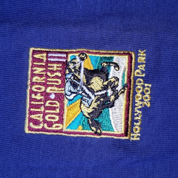 Hollywood Park 2001 California Gold Rush Embroidered Polo Large Blue - Picture 2 of 6
